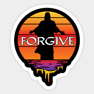 Jesus Forgives Vintage Sunset Sticker